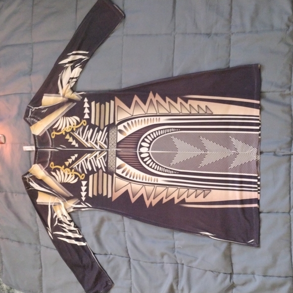 Party Geometric Mayan tribal space print extra large dress cosplay 💎🕉️💃 - Picture 6 of 7